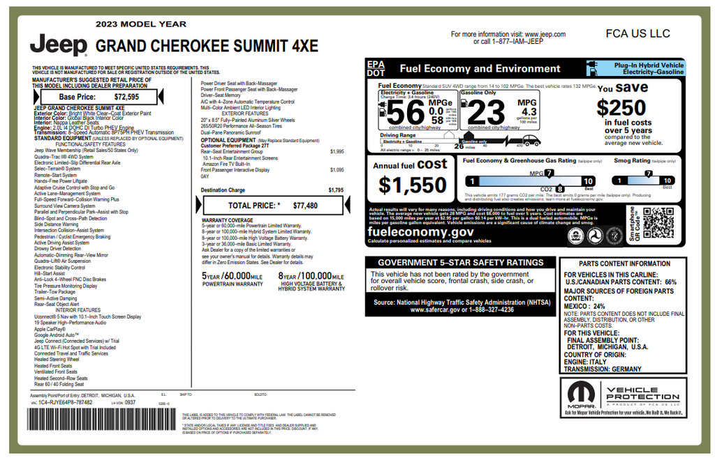 Used 2023 Jeep Grand Cherokee Summit w/ Rear Seat Video Group I AWD/4WD image 4