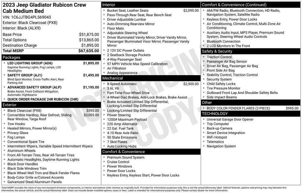 Used 2023 Jeep Gladiator Rubicon w/ LED Lighting Group image 41