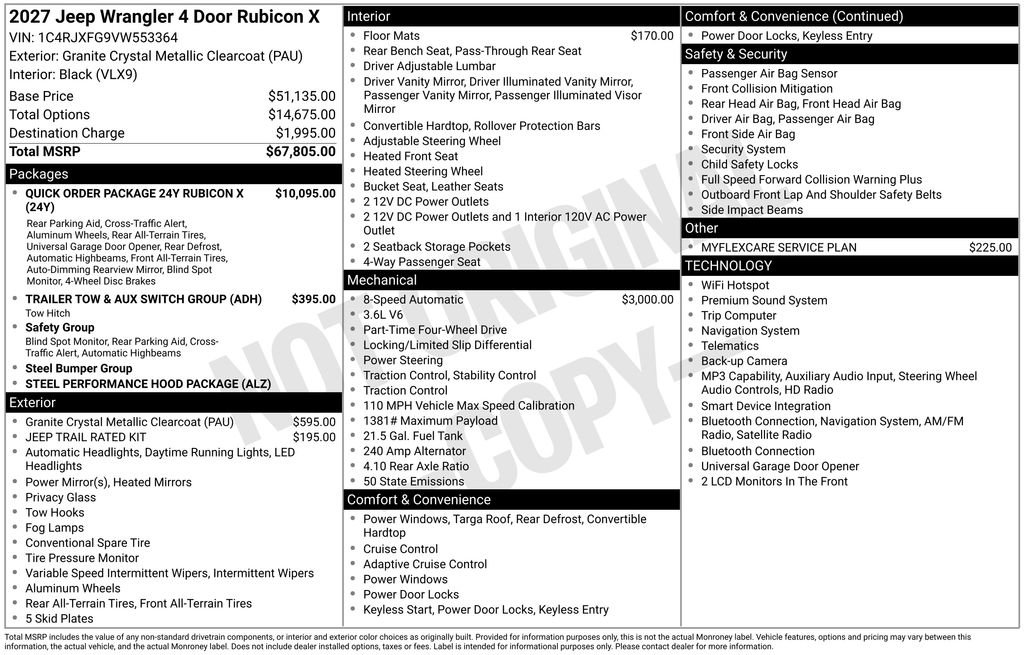 New 2027 Jeep Wrangler Unlimited Rubicon AWD/4WD image 2