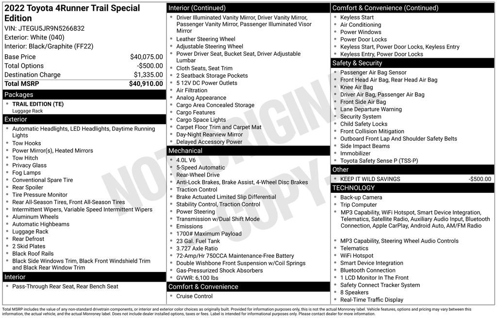 Used 2022 Toyota 4Runner Trail Special Edition RWD image 25