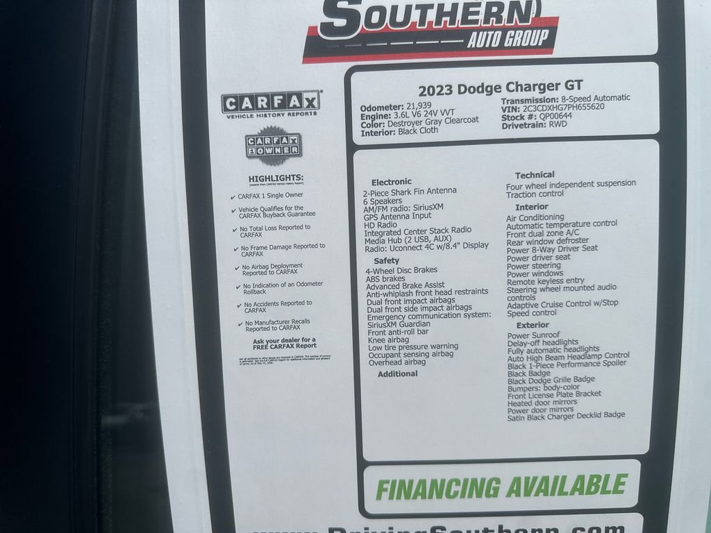Used 2023 Dodge Charger GT w/ Blacktop Package RWD image 9
