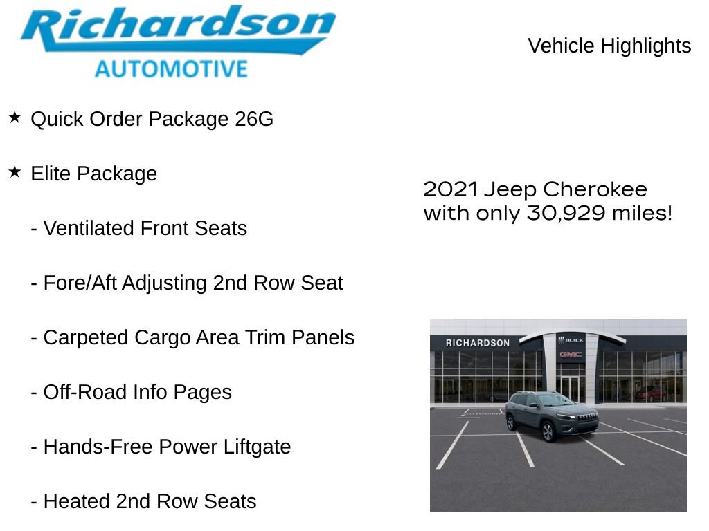 Used 2021 Jeep Cherokee Limited w/ Elite Package AWD/4WD image 11