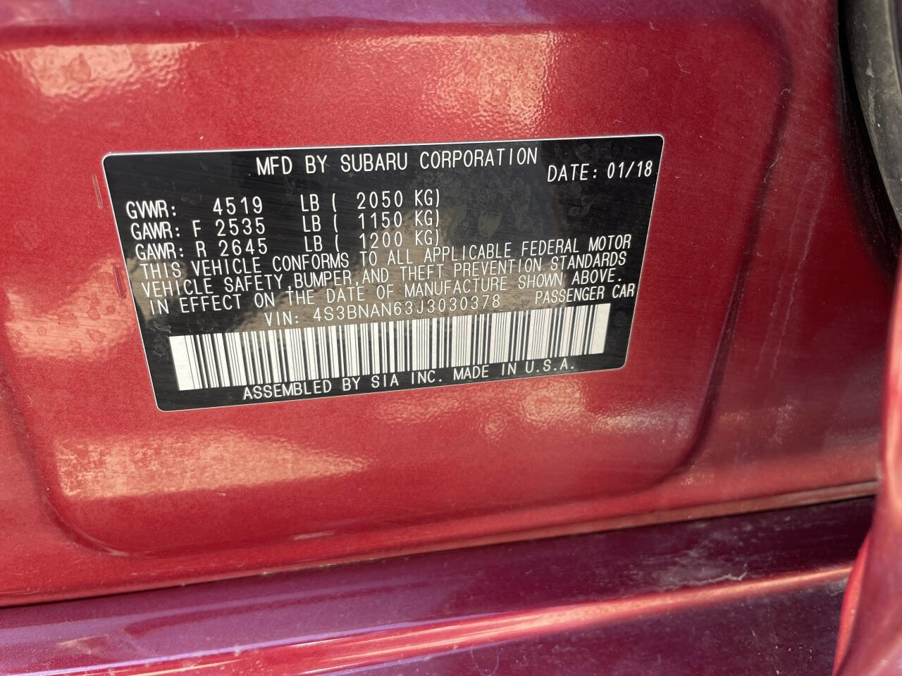 Used 2018 Subaru Legacy 2.5i Limited AWD/4WD image 45