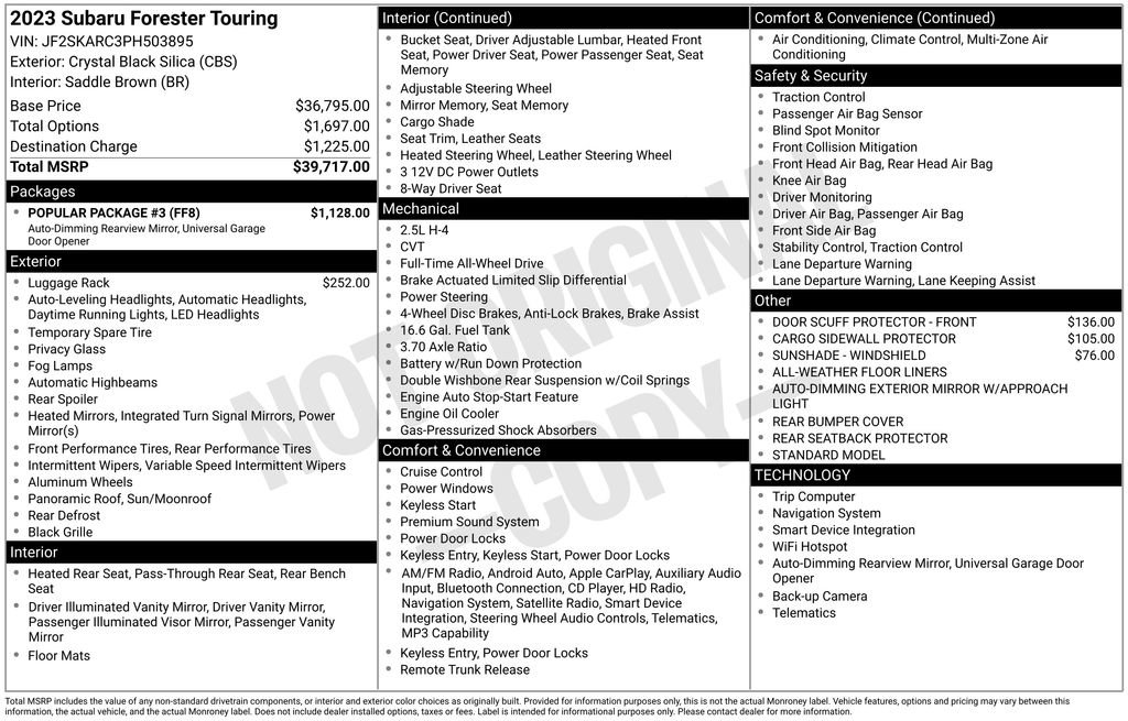 Used 2023 Subaru Forester Touring w/ Popular Package #3 image 47