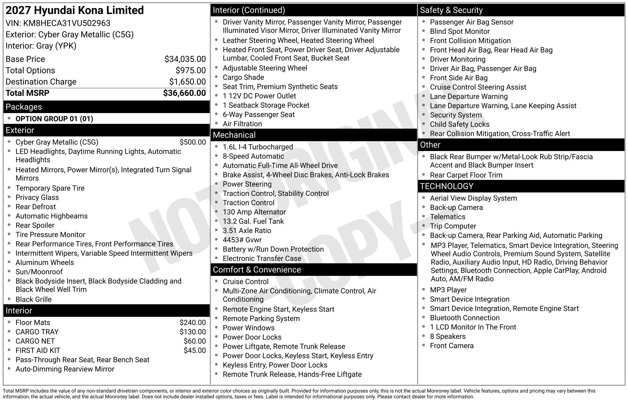 New 2027 Hyundai Kona Limited AWD/4WD image 3