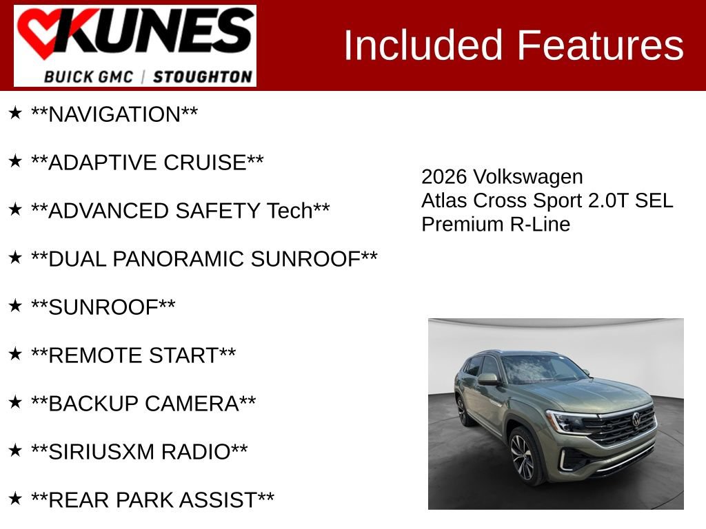 Used 2026 Volkswagen Atlas Cross Sport SEL Premium R-Line AWD/4WD image 2