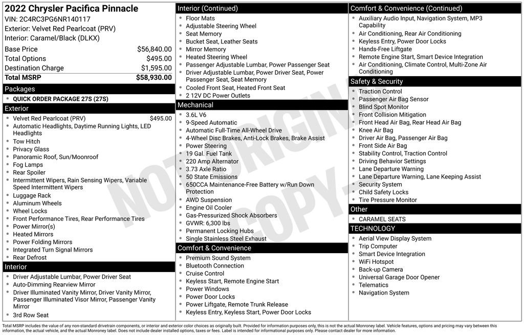 Used 2022 Chrysler Pacifica Pinnacle AWD/4WD image 2