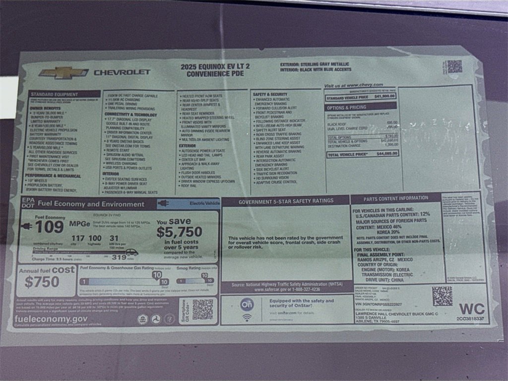 New 2025 Chevrolet Equinox EV LT image 20