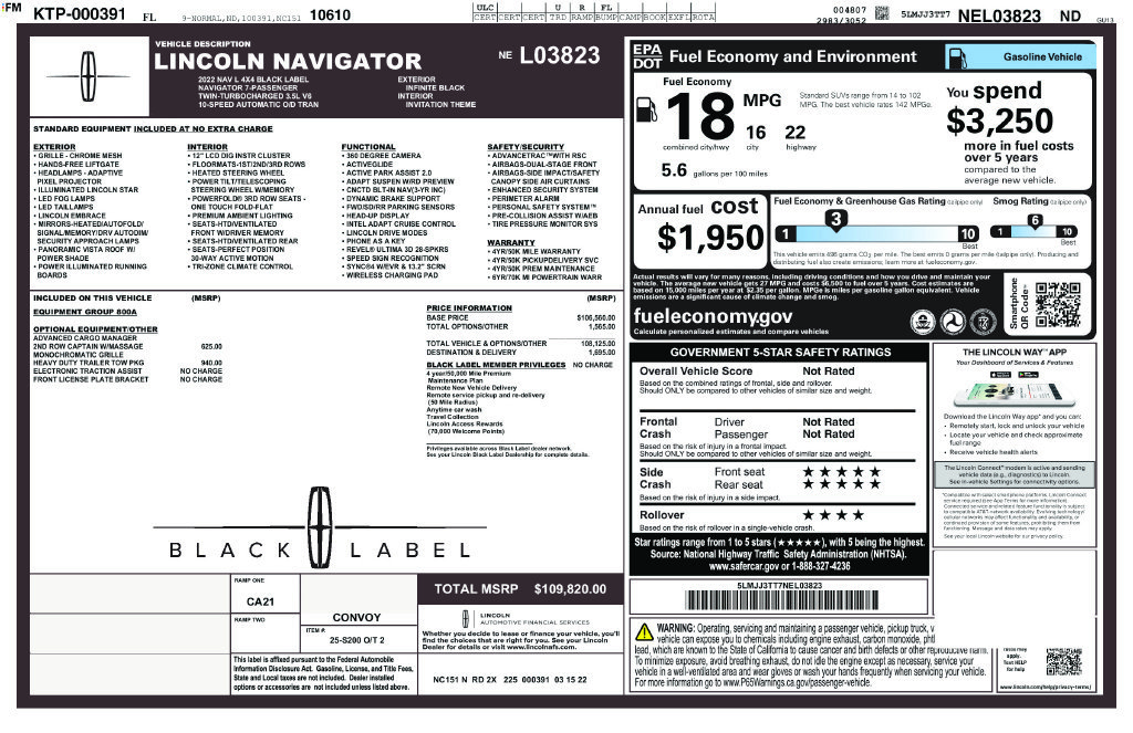 Used 2022 Lincoln Navigator L Black Label AWD/4WD image 6