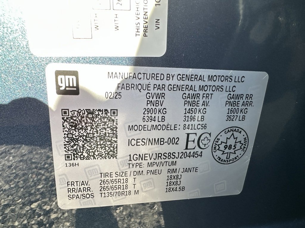 Used 2025 Chevrolet Traverse Z71 w/ LPO, Floor Liner Package image 16