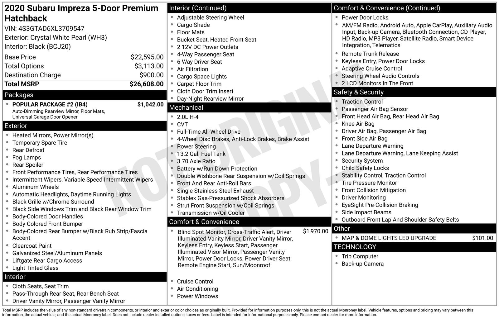 Used 2020 Subaru Impreza Premium w/ Popular Package #2 image 33