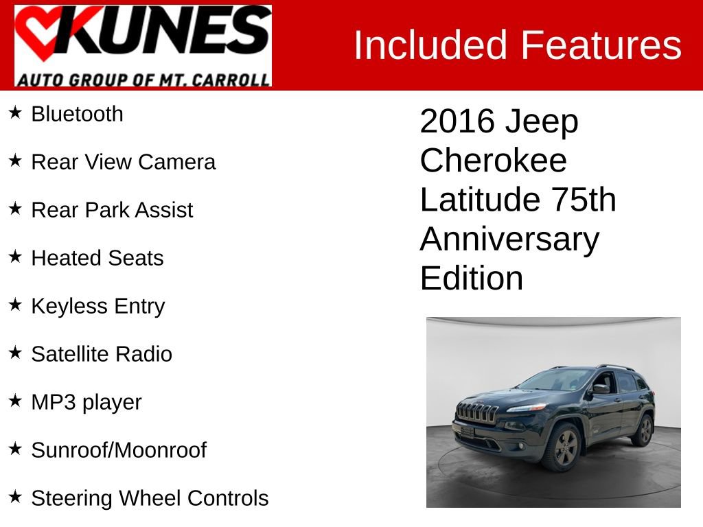 Used 2016 Jeep Cherokee 75th Anniversary AWD/4WD image 3