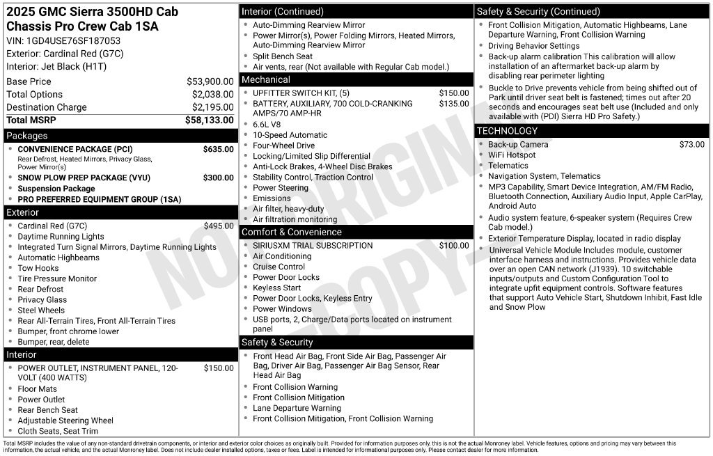 Used 2025 GMC Sierra 3500 Pro w/ Convenience Package AWD/4WD image 44