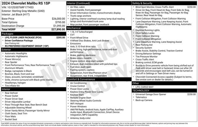 Used 2024 Chevrolet Malibu RS w/ LPO, Floor Liner Package FWD video 3