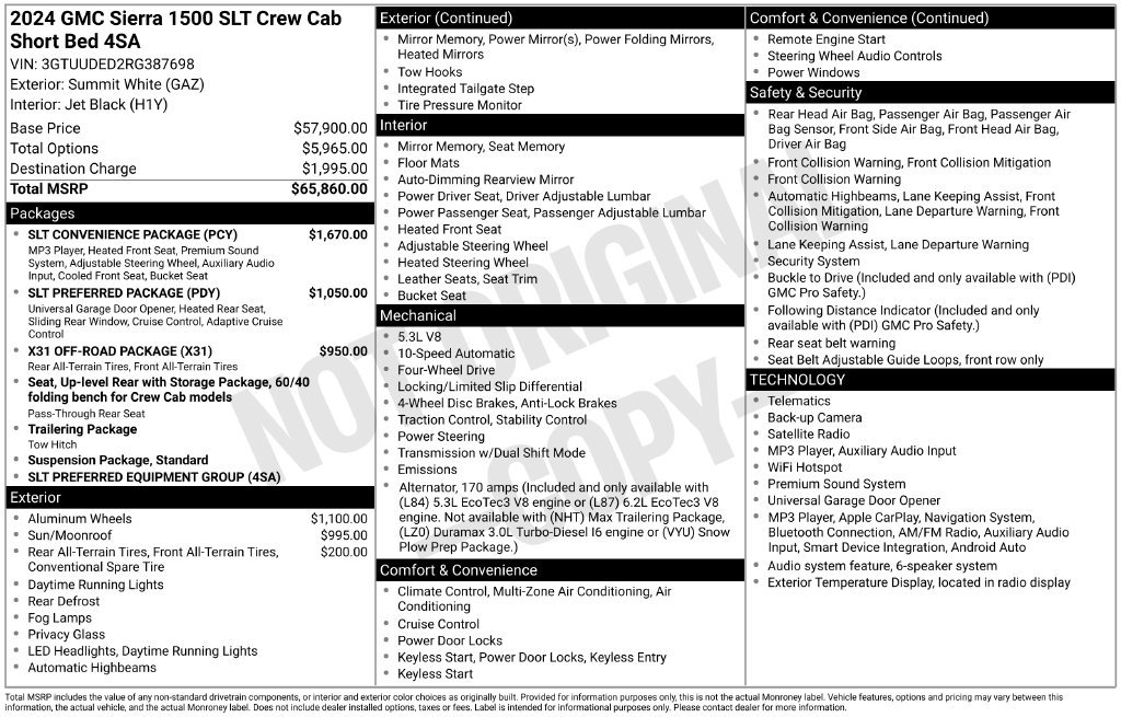 Certified 2024 GMC Sierra 1500 SLT w/ SLT Convenience Package AWD/4WD image 2