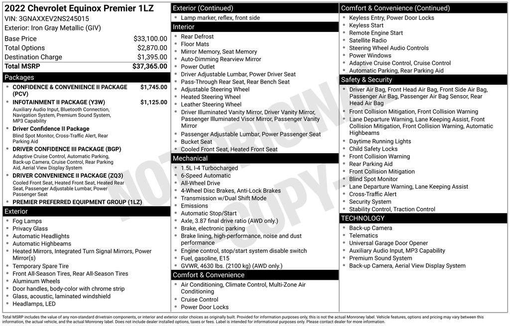Used 2022 Chevrolet Equinox Premier AWD/4WD image 56
