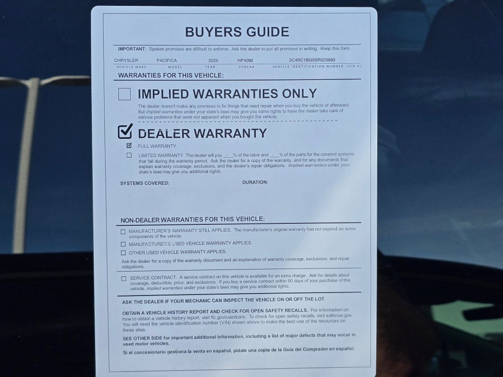 Used 2025 Chrysler Pacifica Select FWD image 41