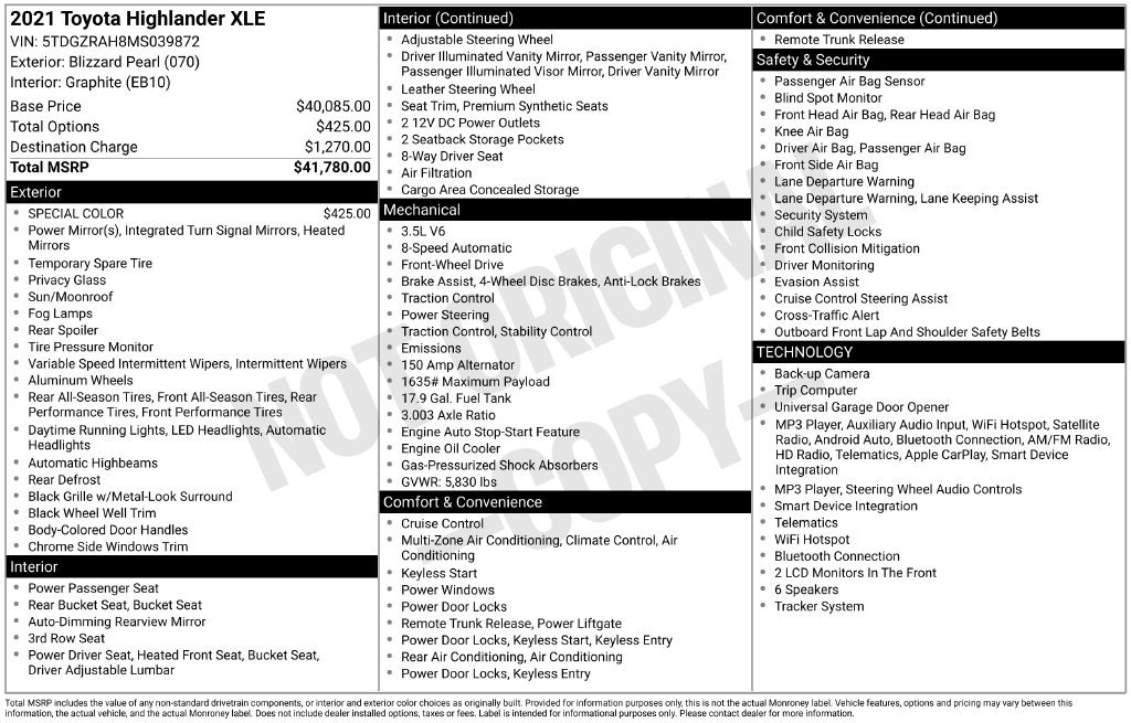Used 2021 Toyota Highlander XLE FWD image 4