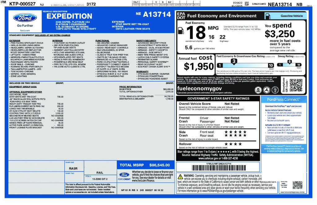 Certified 2022 Ford Expedition Platinum AWD/4WD image 10