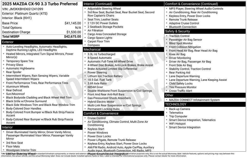 Certified 2025 MAZDA CX-90 3.3 Turbo w/ Preferred Package image 10