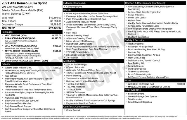 Used 2021 Alfa Romeo Giulia Sprint w/ Nero Edizione AWD/4WD image 34