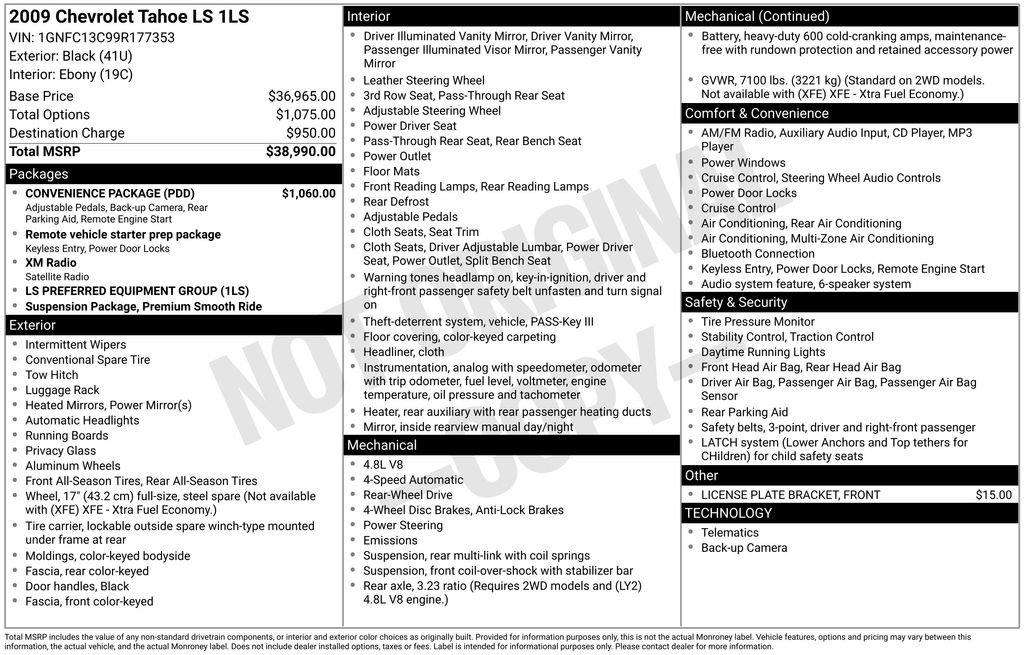 Used 2009 Chevrolet Tahoe LS w/ Convenience Package image 15