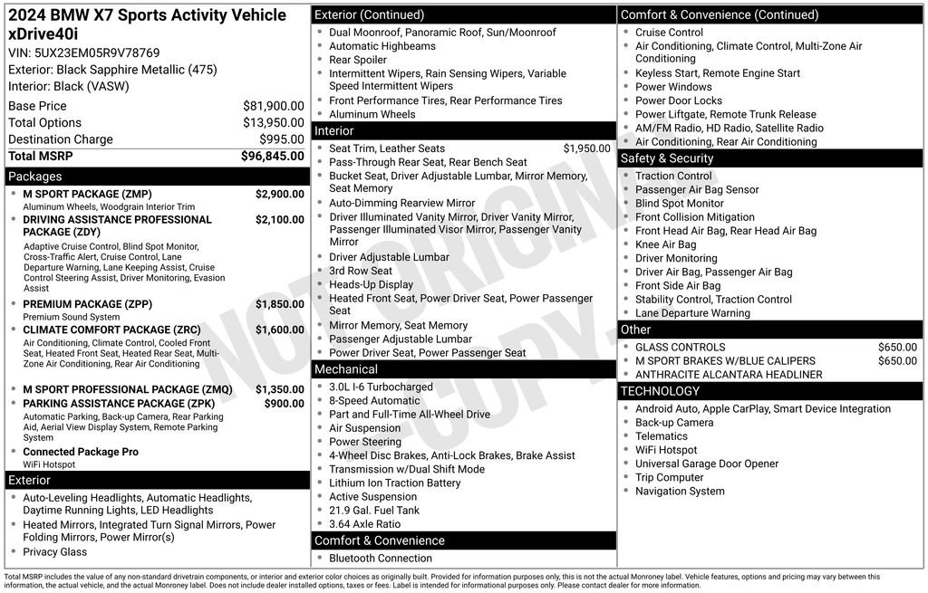 Used 2024 BMW X7 xDrive40i w/ M Sport Package image 11