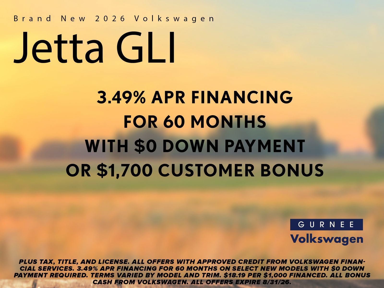 New 2026 Volkswagen Jetta GLI Autobahn FWD image 4