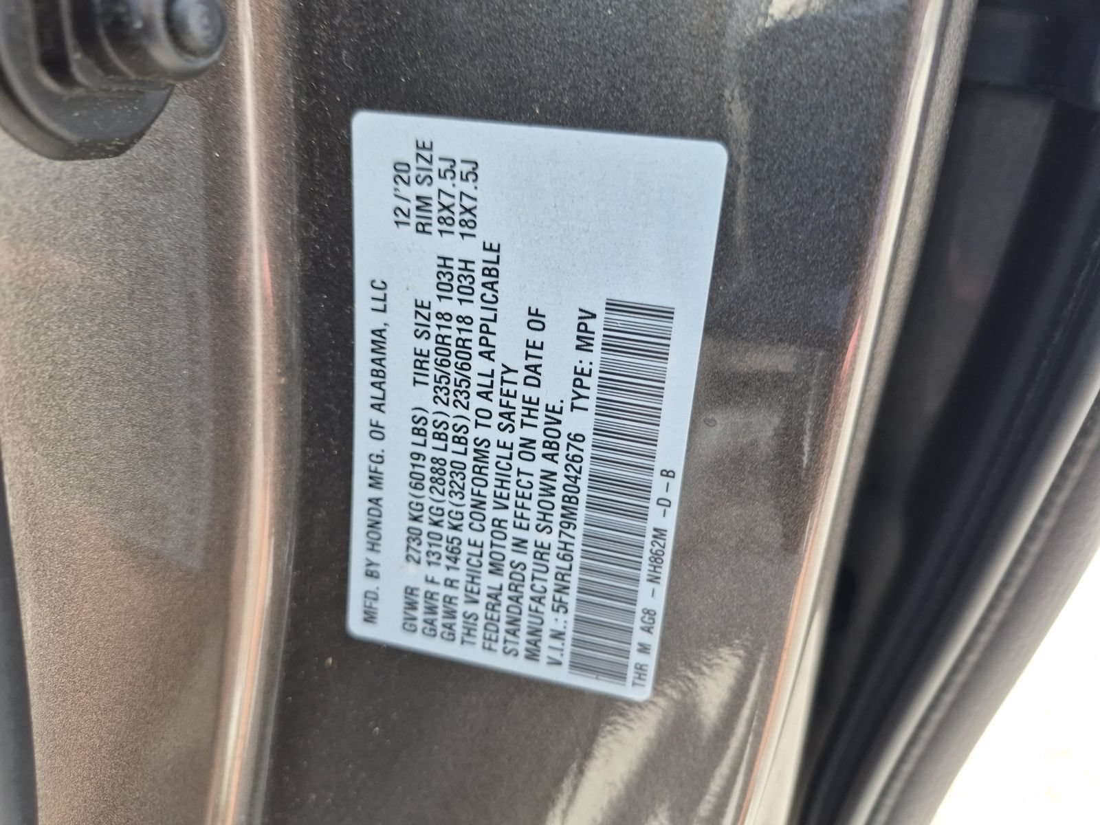 Certified 2021 Honda Odyssey EX-L image 22