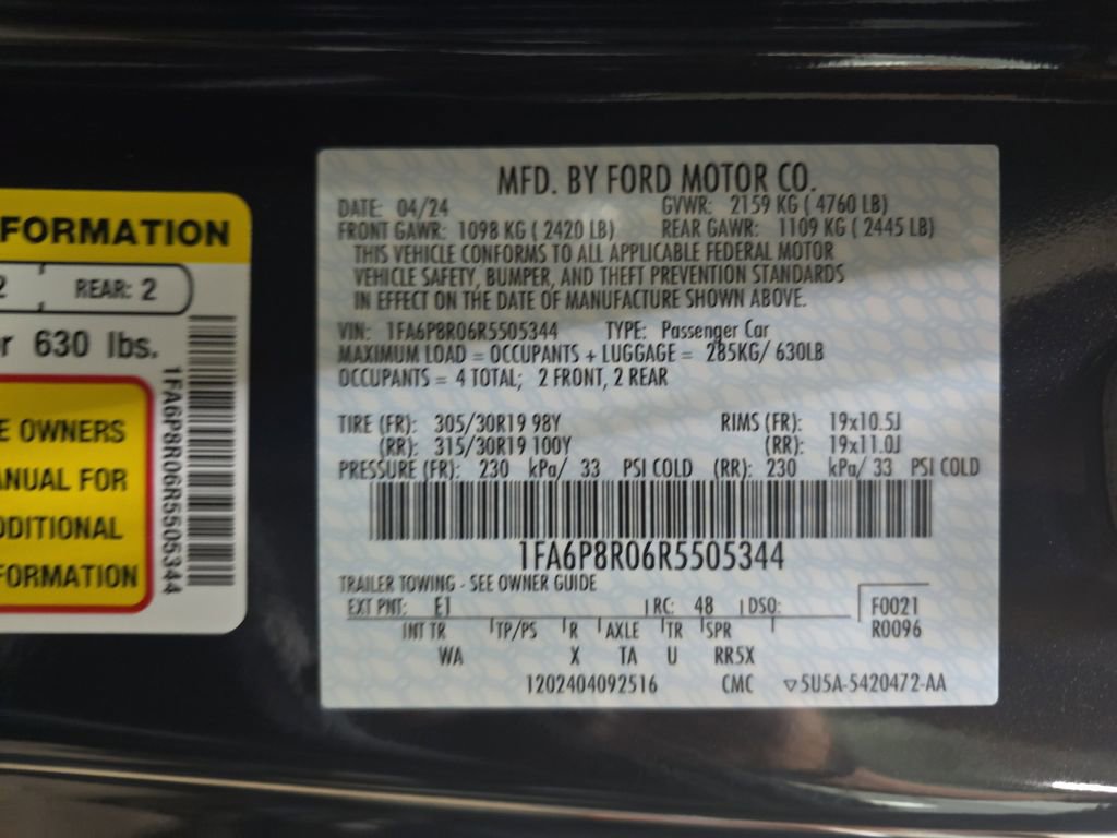 Used 2024 Ford Mustang Dark Horse w/ Dark Horse Handlin Package RWD image 34