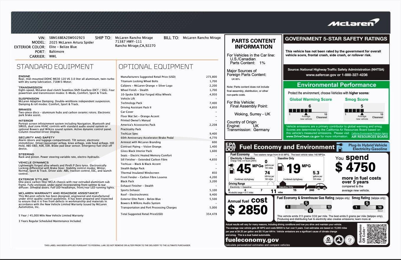 Used 2025 McLaren Artura Spider image 26