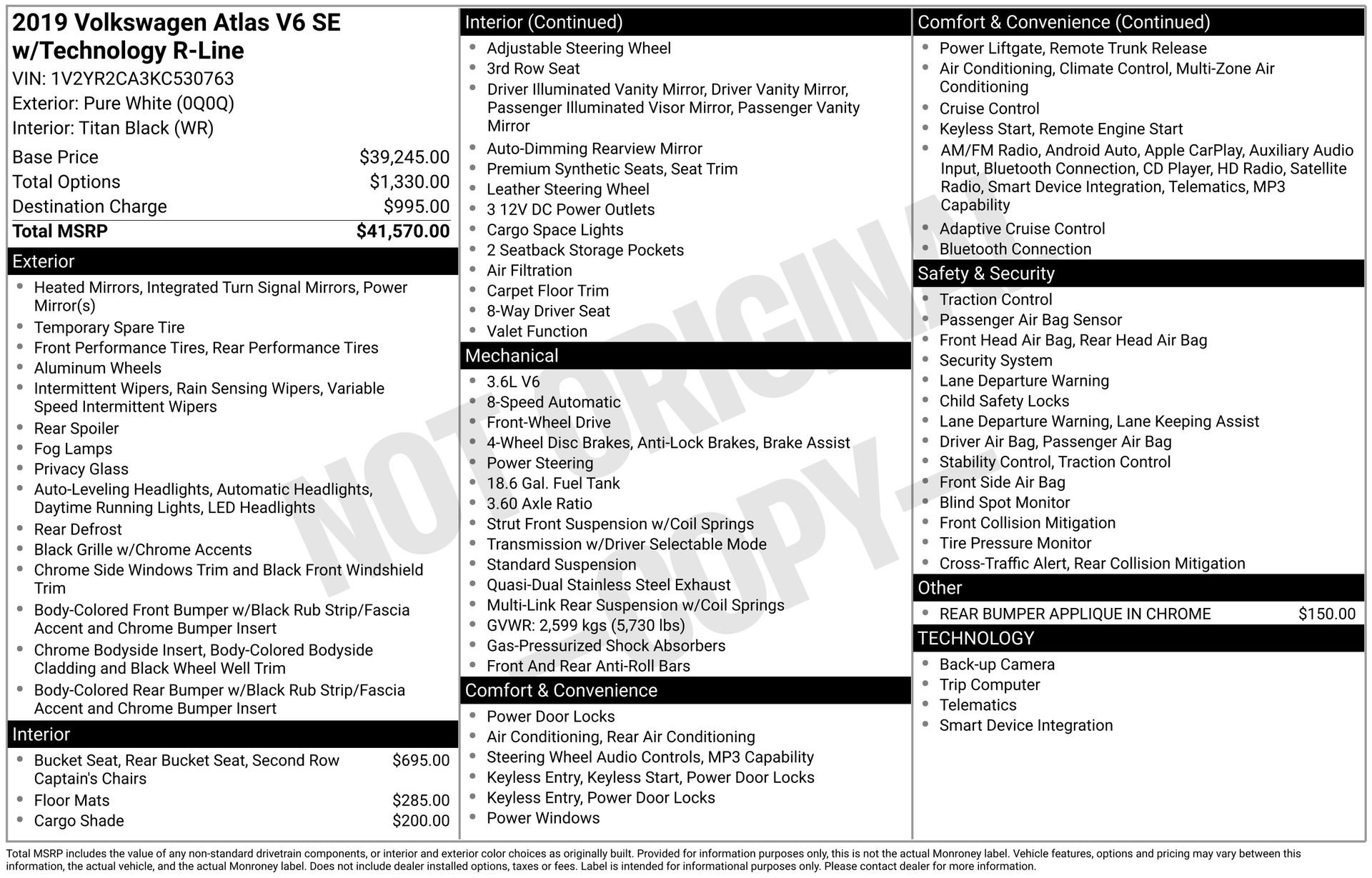 Used 2019 Volkswagen Atlas SE FWD image 45