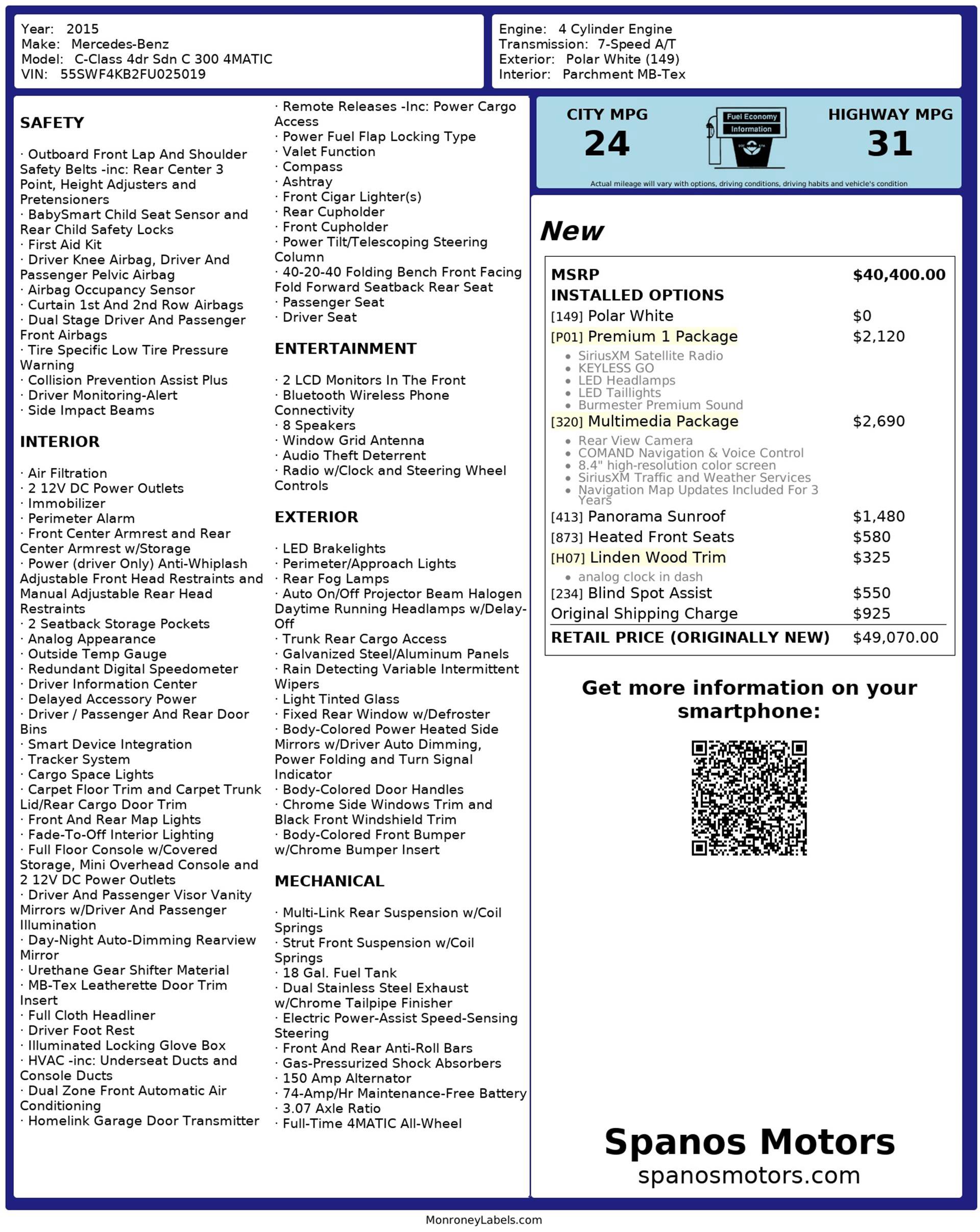 Used 2015 Mercedes-Benz C 300 C300 Premium 1 image 3