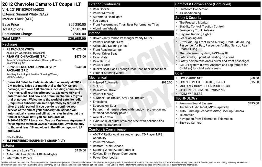 Certified 2012 Chevrolet Camaro LT w/ RS Package RWD image 40