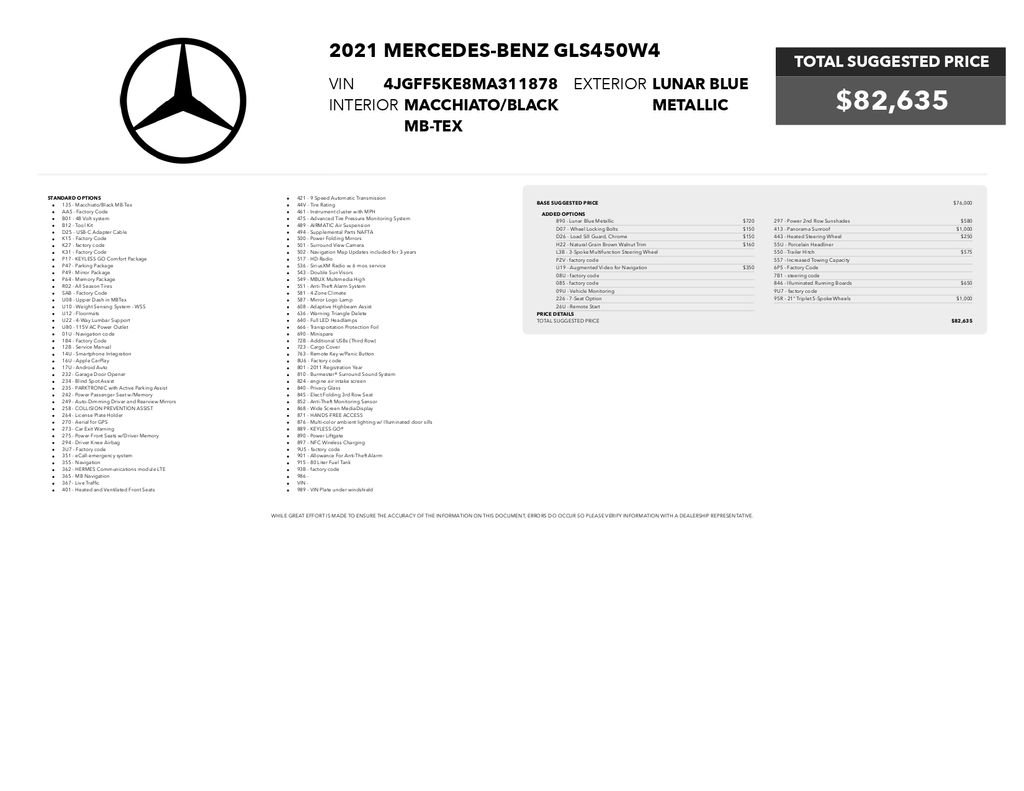 Used 2021 Mercedes-Benz GLS 450 4MATIC image 3