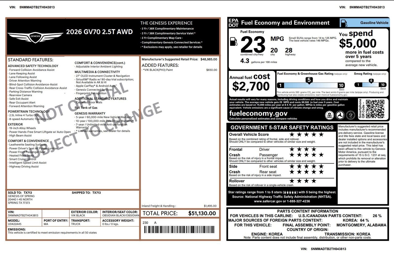Certified 2026 Genesis GV70 2.5T image 3