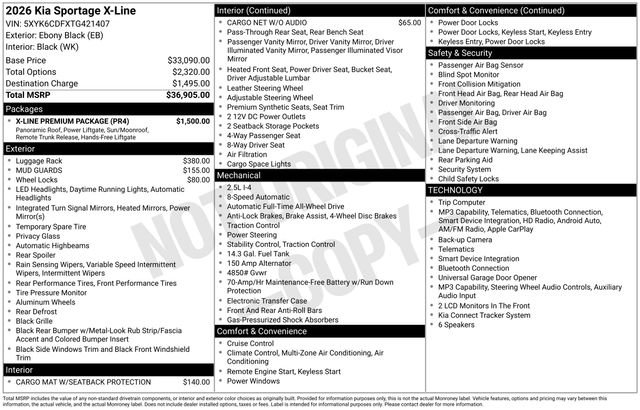 New 2026 Kia Sportage X-Line w/ X-Line Premium Package AWD/4WD image 2