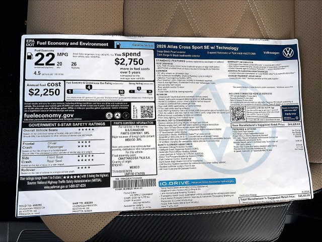 New 2026 Volkswagen Atlas Cross Sport SE AWD/4WD image 11