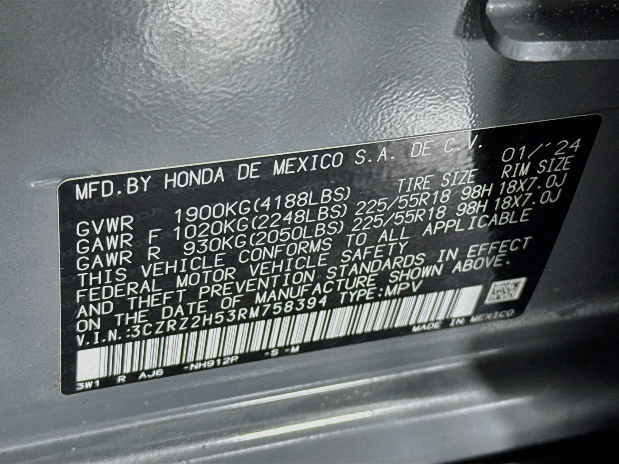 Certified 2024 Honda HR-V Sport image 30