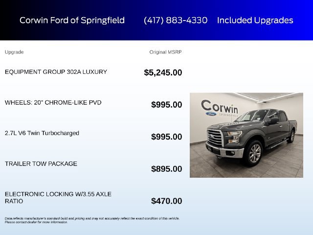 Used 2017 Ford F150 XLT w/ Equipment Group 302A Luxury AWD/4WD image 6