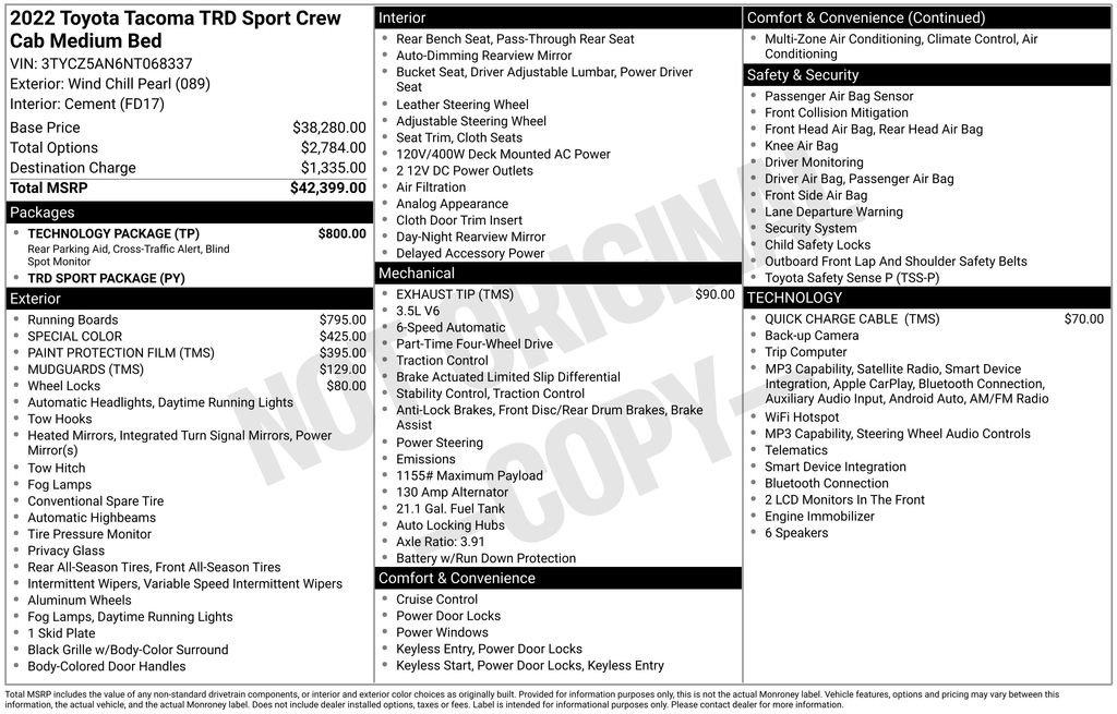 Used 2022 Toyota Tacoma TRD Sport w/ Technology Package AWD/4WD image 6