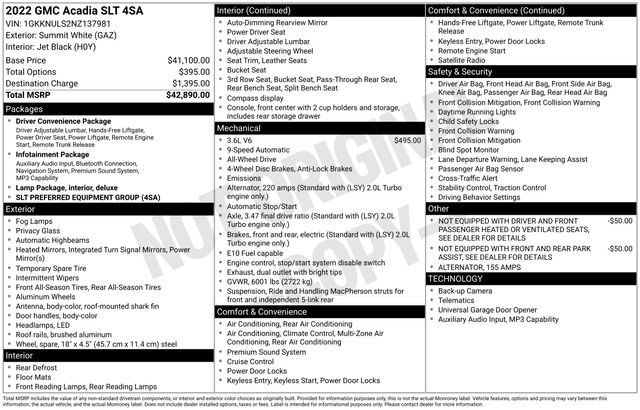 Certified 2022 GMC Acadia SLT image 30