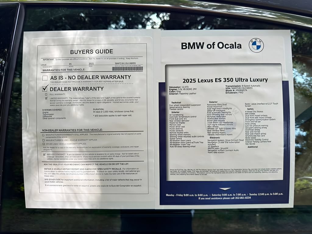 Used 2025 Lexus ES 350 Ultra Luxury FWD image 25