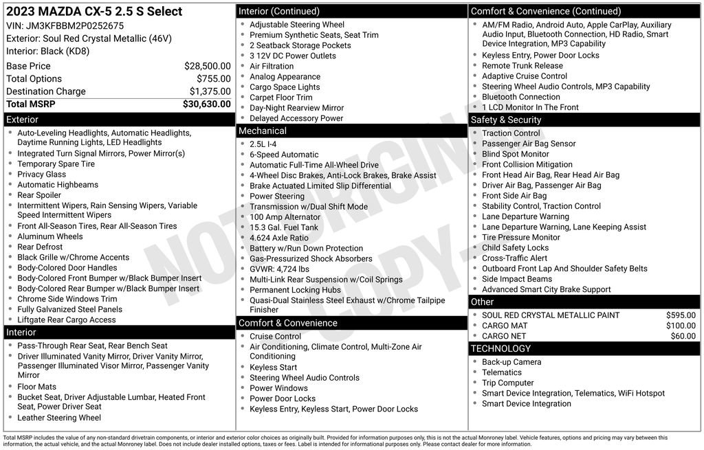 Certified 2023 MAZDA CX-5 AWD 2.5 S w/ Select Package image 39