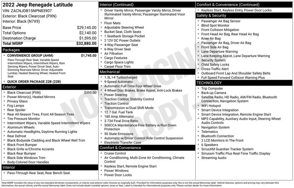 Used 2022 Jeep Renegade Latitude w/ Convenience Group AWD/4WD image 2