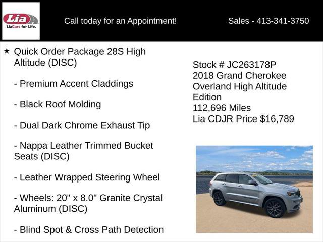 Certified 2018 Jeep Grand Cherokee High Altitude AWD/4WD image 16