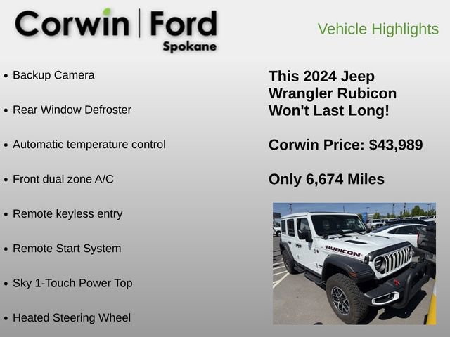 Used 2024 Jeep Wrangler Unlimited Rubicon w/ Convenience Group AWD/4WD image 6