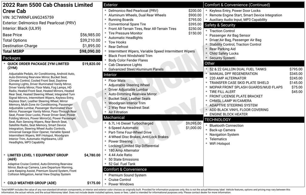 Used 2022 RAM 5500 4x4 Crew Cab image 27