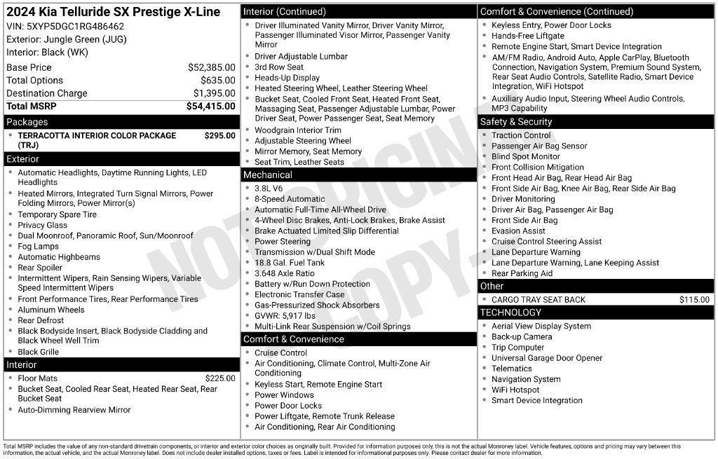 Certified 2024 Kia Telluride SX Prestige X-Line AWD/4WD image 2