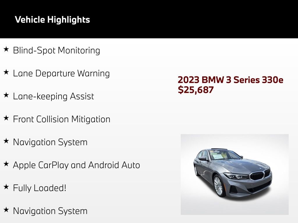 Used 2023 BMW 330e w/ Driving Assistance Package RWD image 4